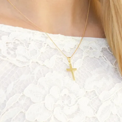 12 x 18 mm kruis hanger in 8 karaat goud - Amoré