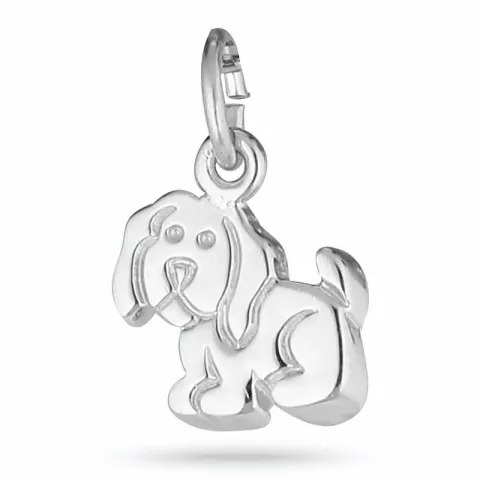 klein honden hanger in gerodineerd zilver