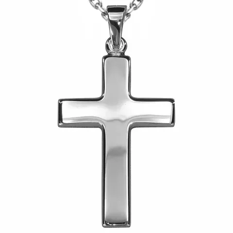 kruis ketting in zilver met hanger in zilver