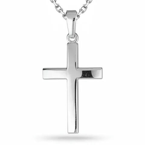 kruis ketting in zilver met hanger in zilver