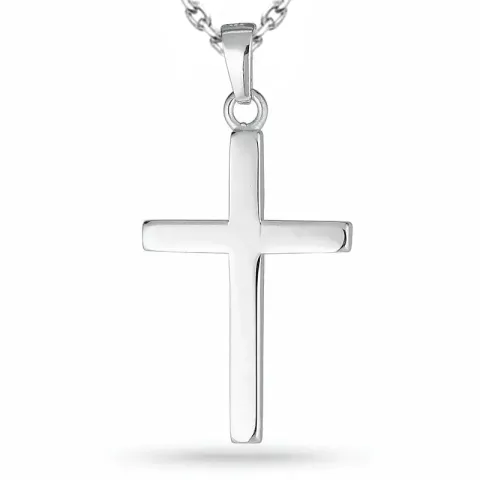 kruis ketting in zilver met hanger in zilver