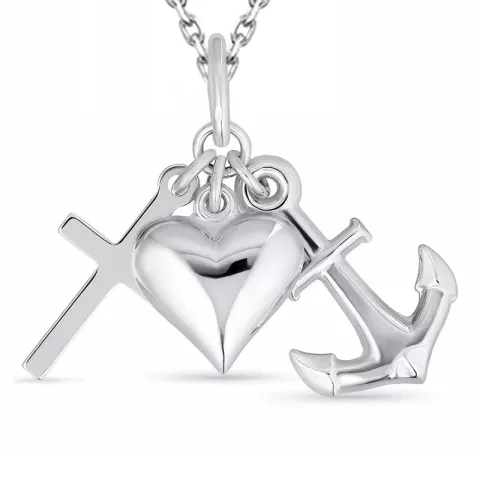 geloof-hoop-liefde ketting in zilver met hanger in zilver