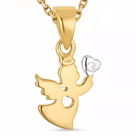 engel ketting in verguld sterlingzilver met hanger in verguld sterlingzilver