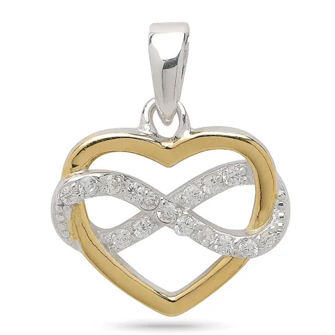 Infinity hart hanger in zilver en verguld sterlingzilver