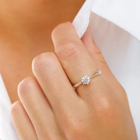 zirkoon solitaire ring in zilver