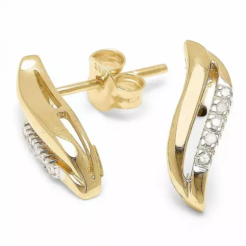 diamant oorbellen in 9 karaat goud met diamant 
