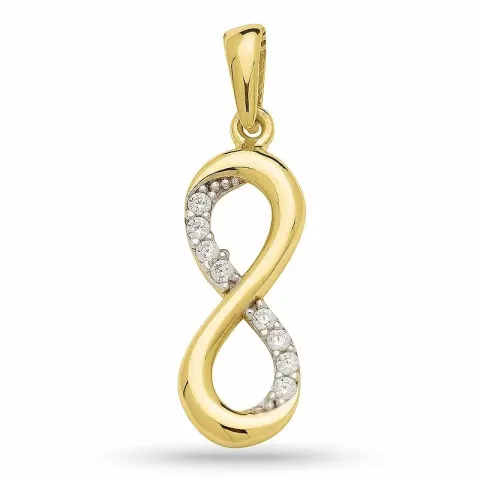 infinity zirkoon hanger in verguld zilver met rhodinatie