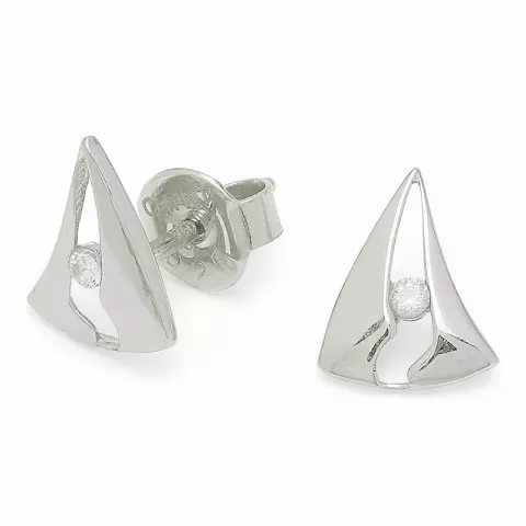 testsieraad abstract zirkoon oorsteker in zilver