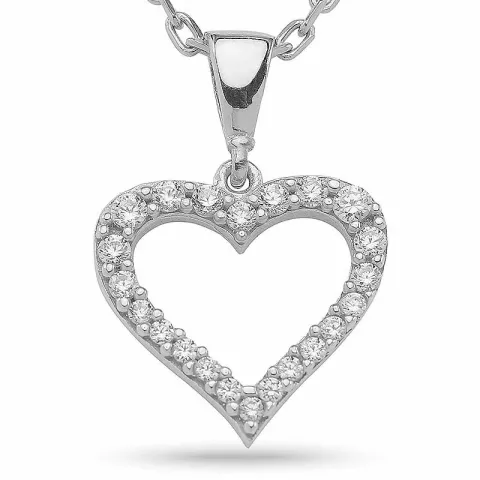 testsieraad hart hanger met ketting in zilver