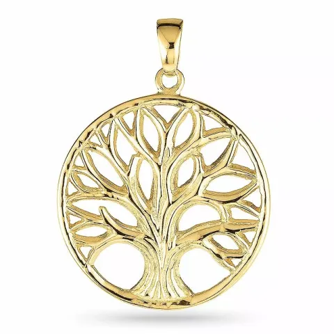 24 mm boom van het leven hanger in verguld sterlingzilver