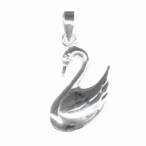 Elegant zwaan hanger in zilver