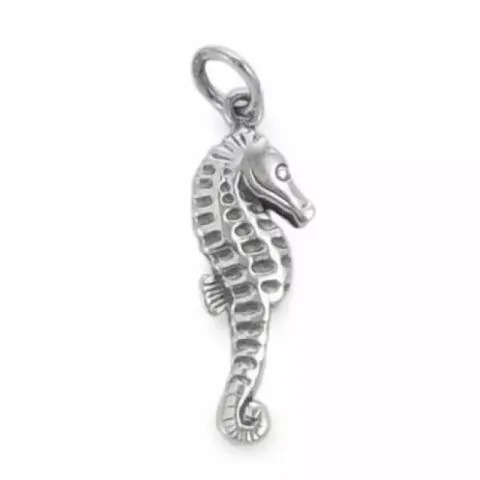 Lang zeepaard hanger in zilver