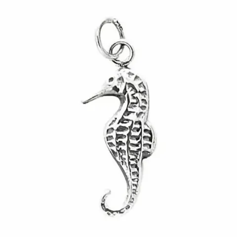 Glanzend zeepaard hanger in zilver