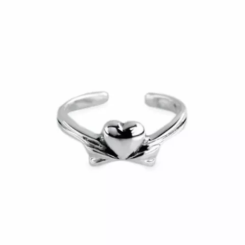 hart teenring in zilver