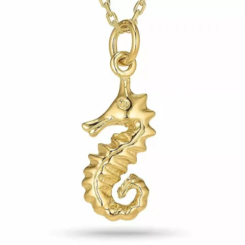 zeepaard hanger in verguld sterlingzilver