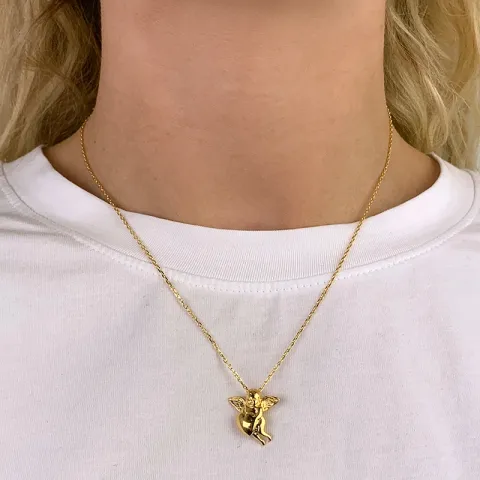hart engel hanger in verguld sterlingzilver