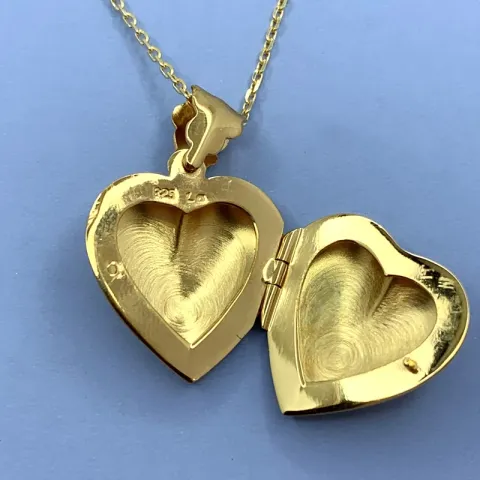 21 x 23 mm hart medaillon in verguld sterlingzilver