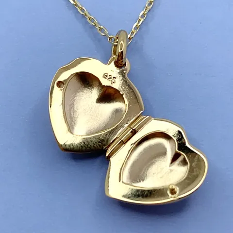 16 mm hart medaillon in verguld sterlingzilver