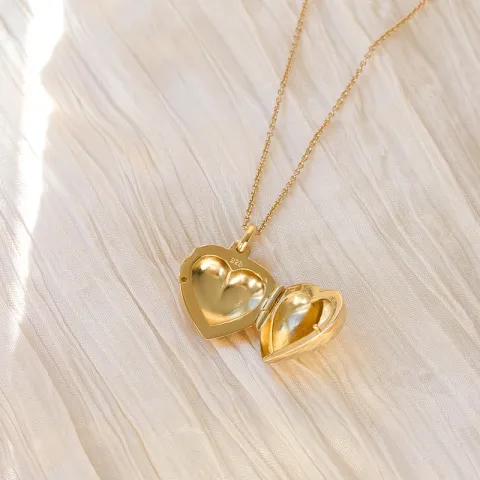 17 mm hart medaillon in verguld sterlingzilver