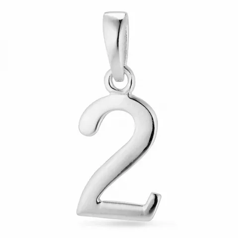 het getal 2 hanger in zilver