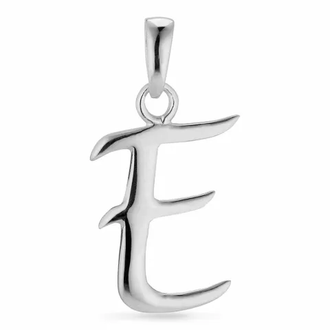 letter e hanger in zilver