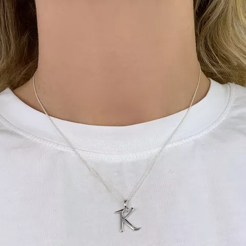 letter k hanger in zilver