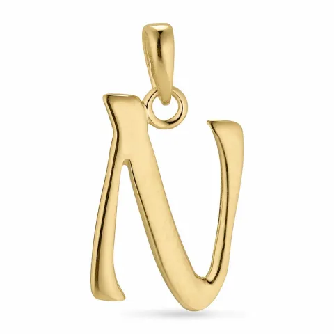 letter n hanger in verguld sterlingzilver