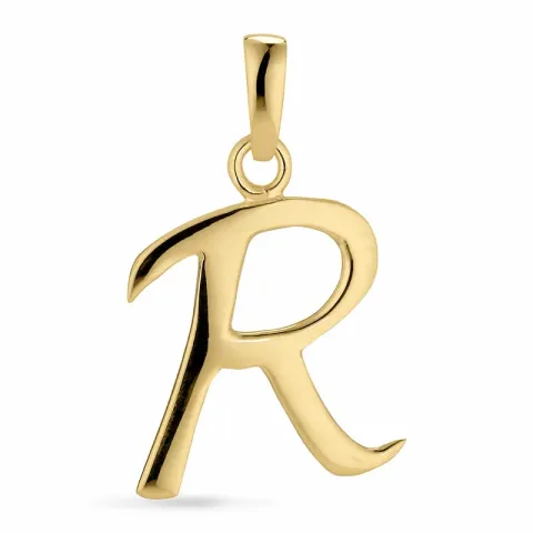 letter r hanger in verguld sterlingzilver