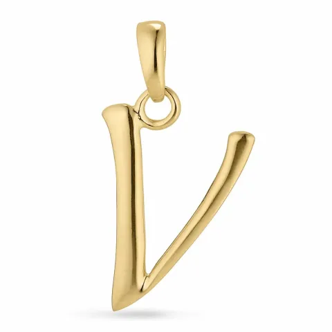 letter v hanger in verguld sterlingzilver