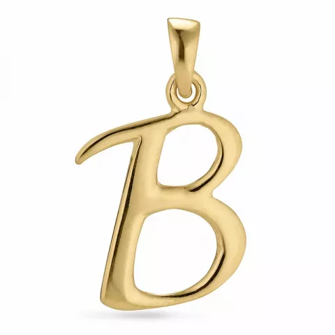 letter b hanger in verguld sterlingzilver