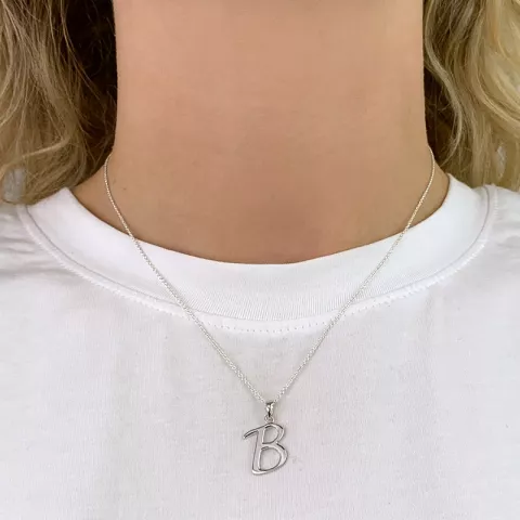 letter b hanger in zilver