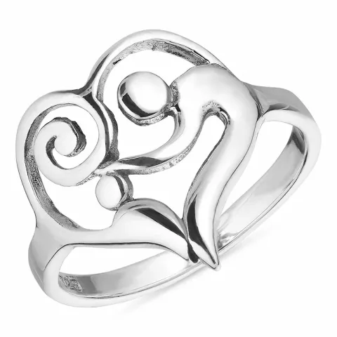 hart ring in geoxideerd sterlingzilver