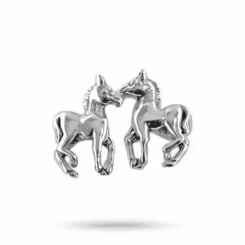 paarden oorsteker in zilver