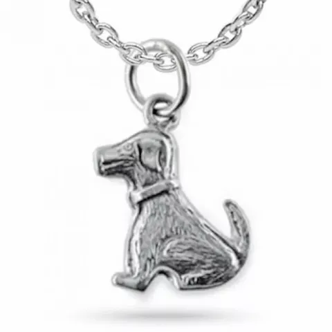 Honden ketting in zilver met hanger in zilver