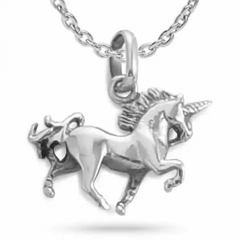 Paarden ketting in zilver met hanger in zilver
