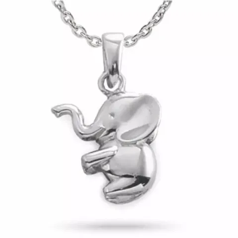 Olifant ketting in zilver met hanger in zilver