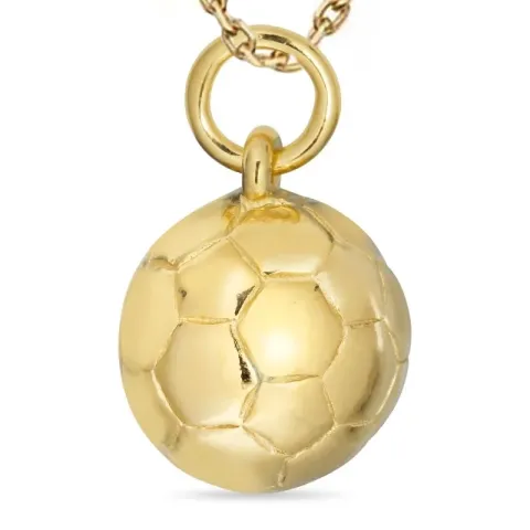 voetbal ketting in verguld sterlingzilver met hanger in verguld sterlingzilver