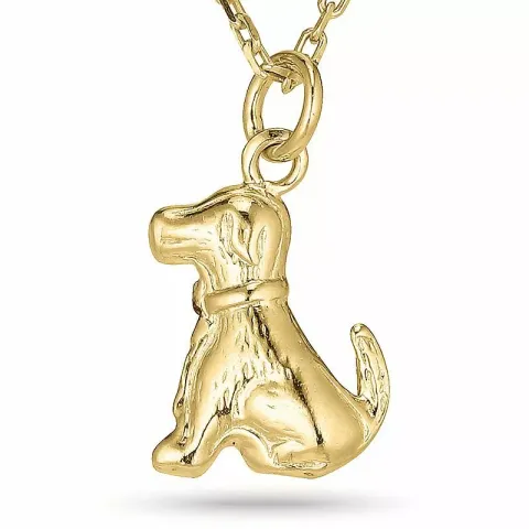 honden ketting in verguld sterlingzilver met hanger in verguld sterlingzilver