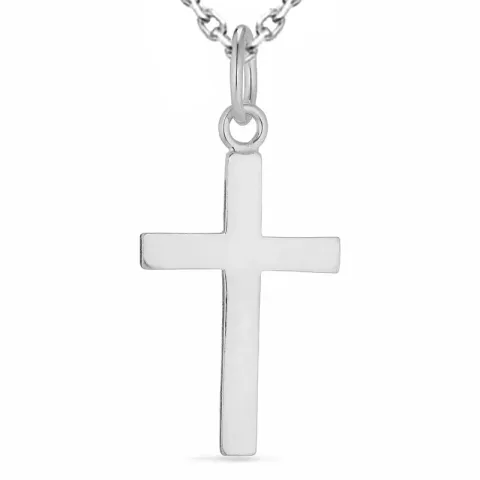 kruis ketting in zilver met hanger in zilver