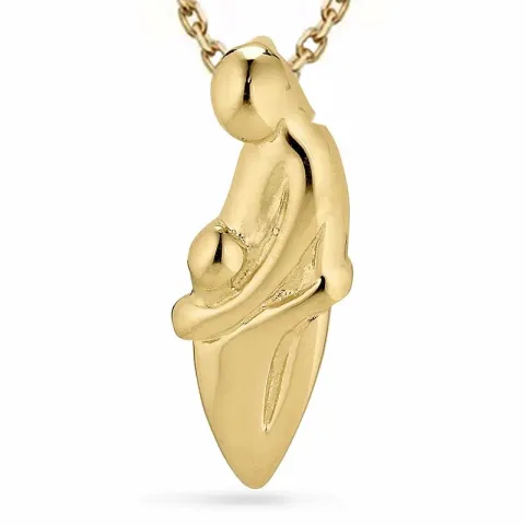 moeder en kind ketting in verguld sterlingzilver met hanger in verguld sterlingzilver