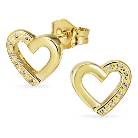 hart diamant oorsteker in 8 karaat goud met diamant