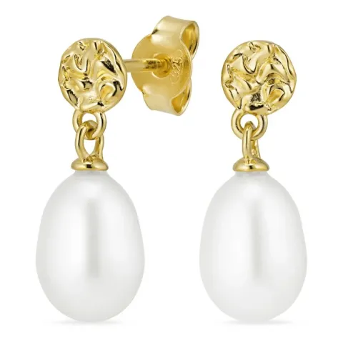 parel oorbellen in verguld zilver