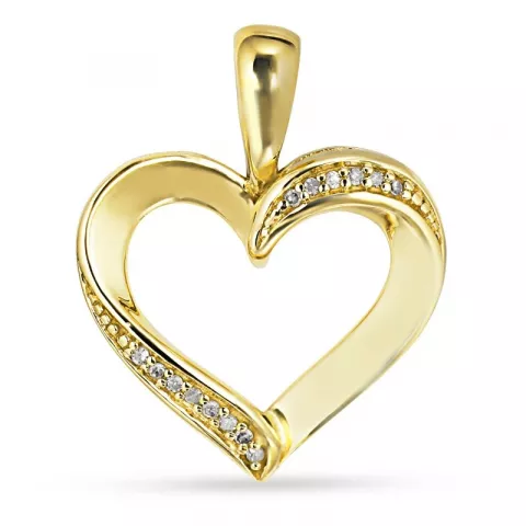 hart diamant hanger in 8 caraat goud 0,0015 ct