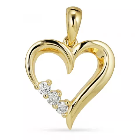 hart diamant hanger in 8 caraat goud 0,035 ct