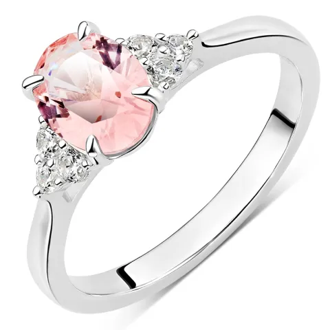 roze ring in zilver