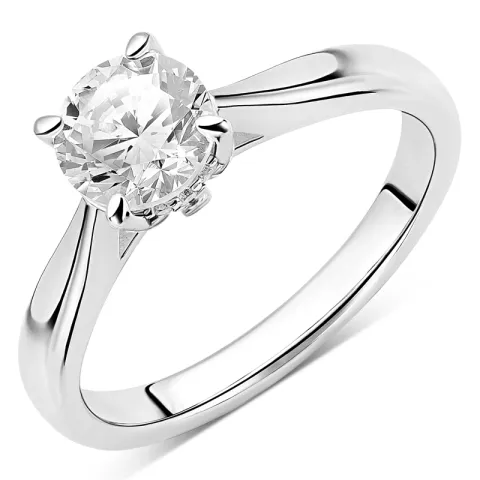 zirkoon solitaire ring in zilver