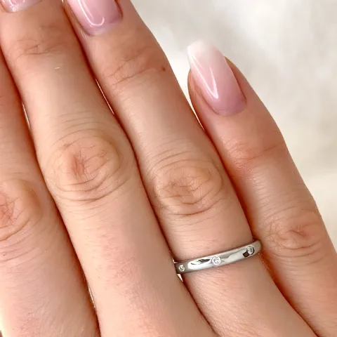 diamant ring in 9 karaat witgoud 0,12 ct