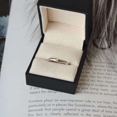 diamant ring in 9 karaat witgoud 0,12 ct