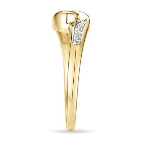 abstract diamant ring in 9 karaat goud-en witgoud 0,05 ct