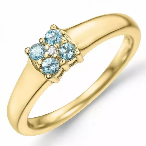 bloem topaas diamant ring in 9 karaat goud 0,009 ct 0,20 ct
